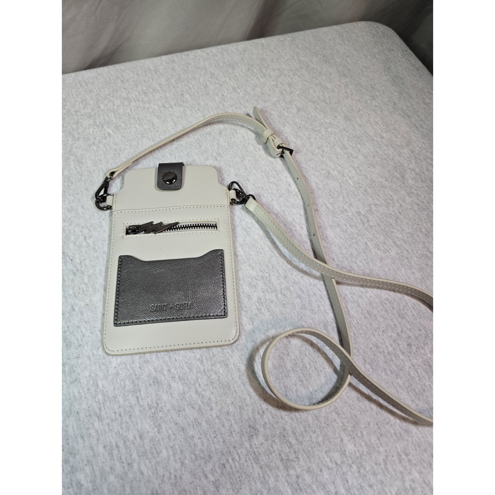 saint + sofia leather cellphone crossbody case $89 retail white